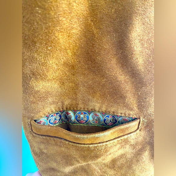 Vintage Mexican mezcal handmade suede vest - Picture 3 of 5